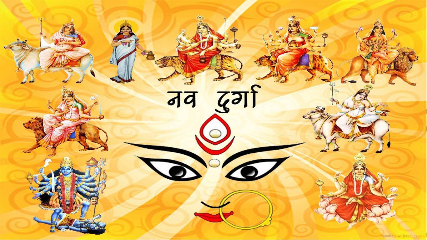 Caption Divine Glimpse Of Nav Durga Wallpaper