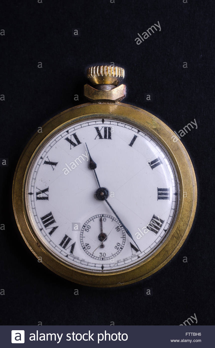 Free download vintage gentlemans fob watch on plain black background