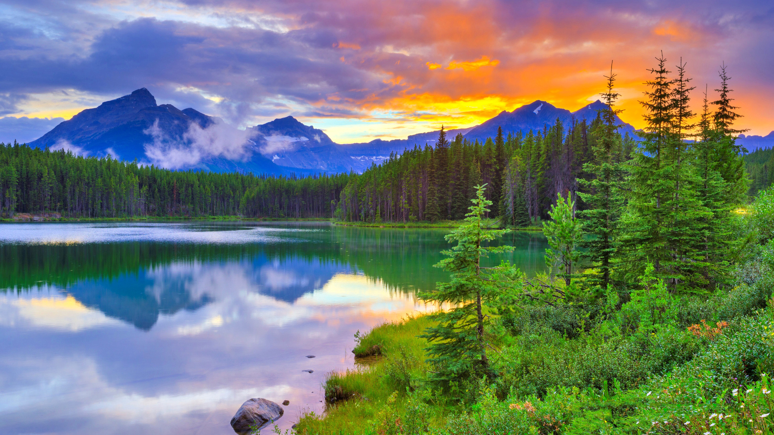 Sunset Lake Wallpaper HD Nature 4k Im