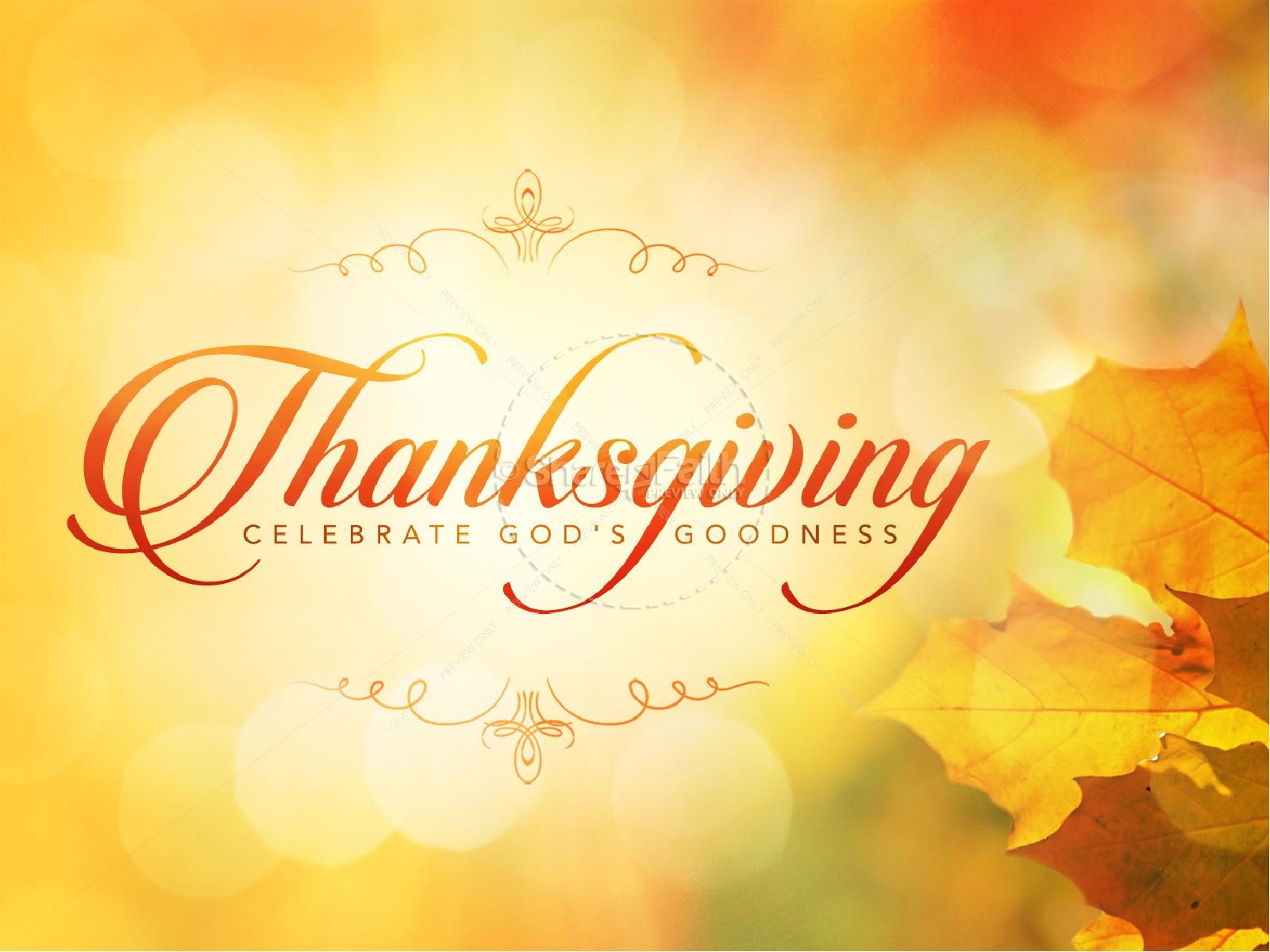 Thanksgiving Celebrate God S Goodness Christian Powerpoint Fall