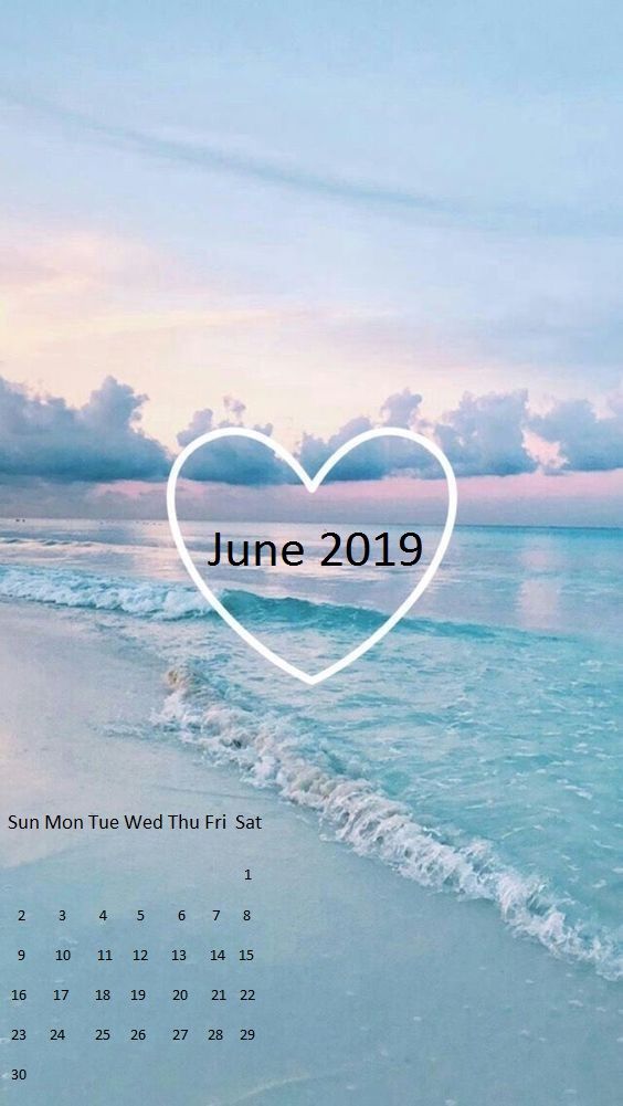 June Beach iPhone Calendar Wallpaper June2019
