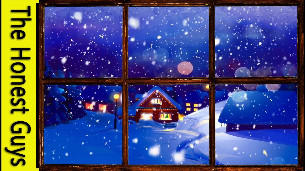 Christmas Music Virtual Winter Window Snow Scene Of Living