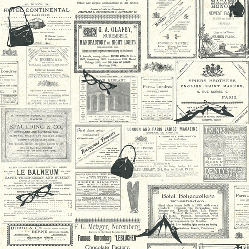 French Newsprint Wallpaper York Wallcoverings