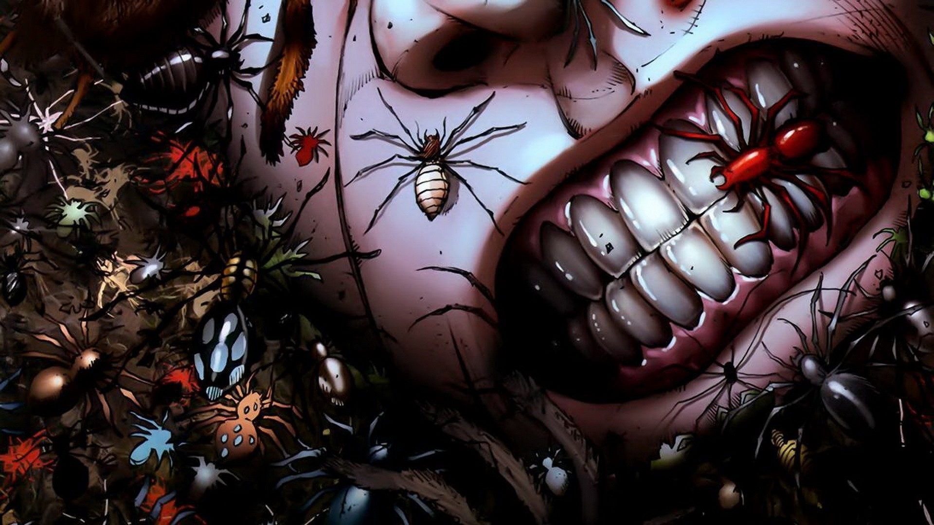 Dark Horror Insects Spider Grimace Gross Spooky Creepy Scary Wallpaper