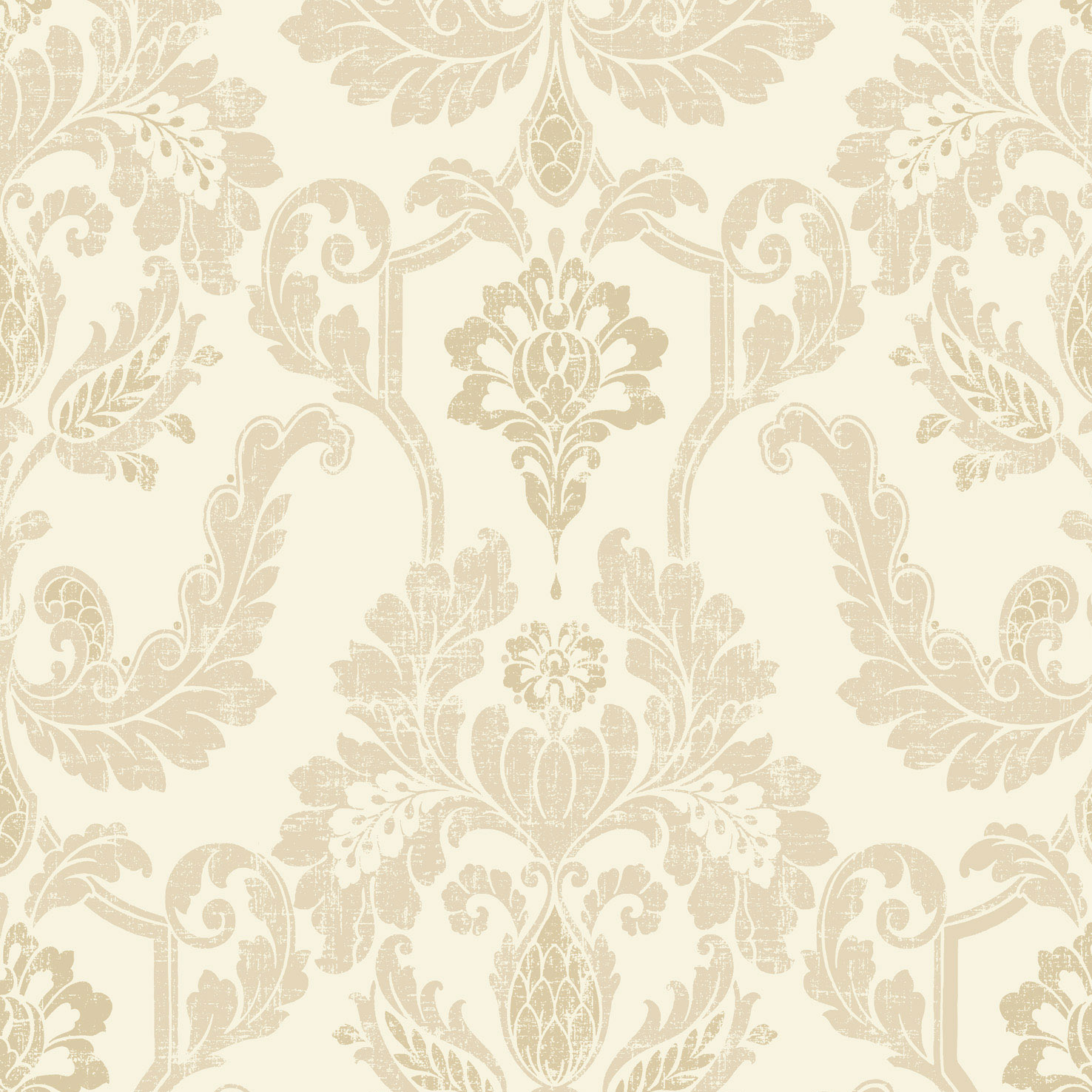 Cream And Gold Damask Wallpaper Feature Product
