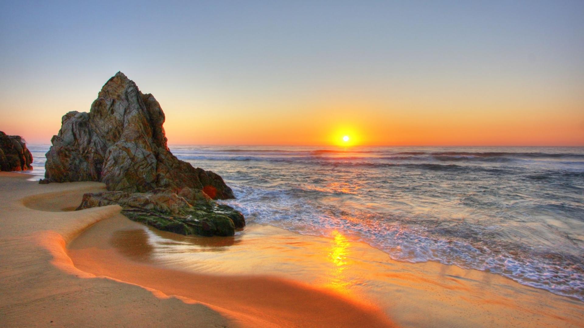 Beach Sunset Hd Wallpapers Beautiful Desktop Widescreen