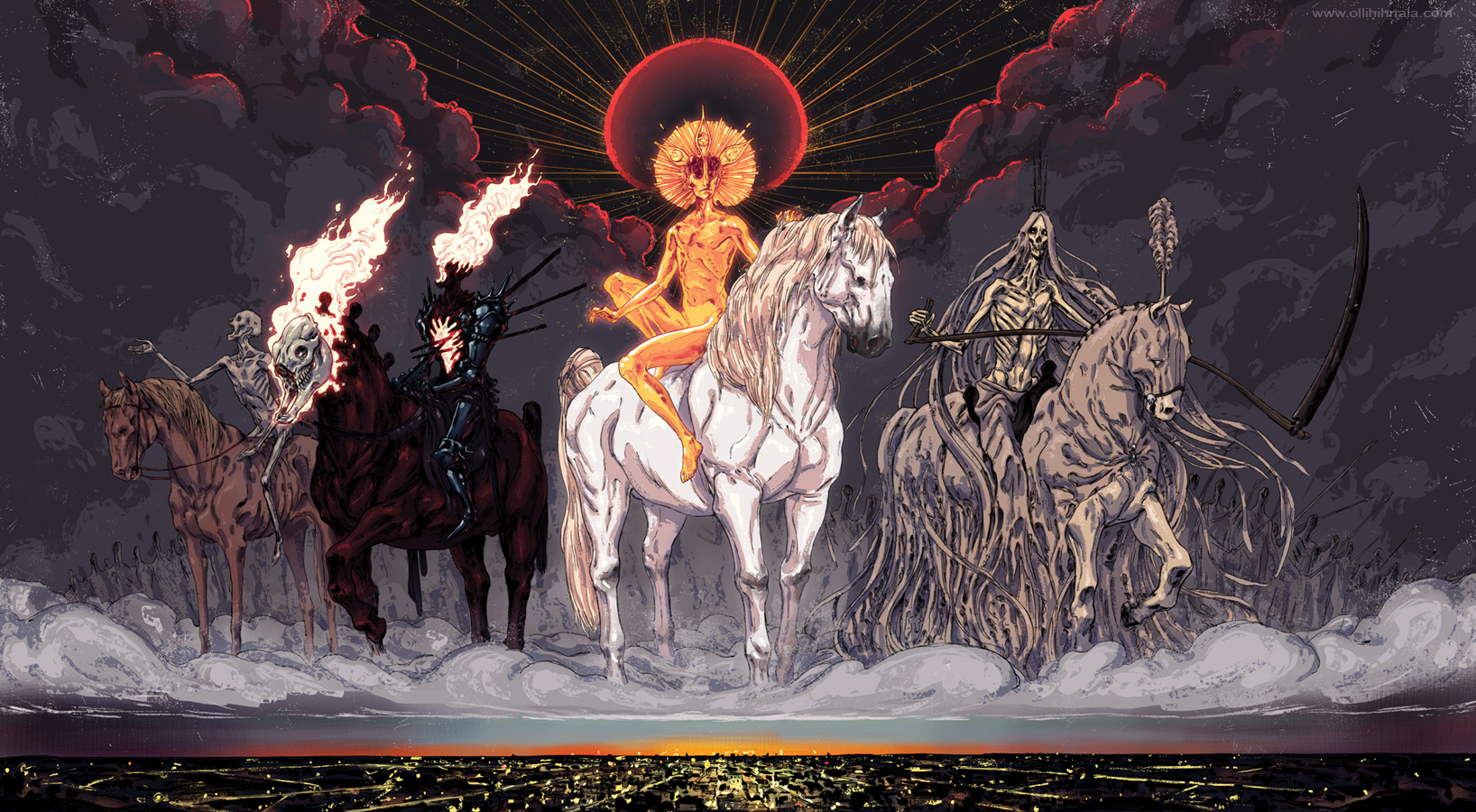 the Four Horsemen of the Apocalypse by korintic 1636x900