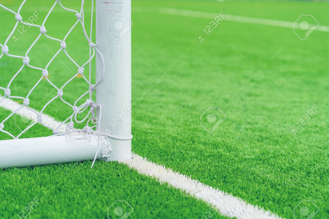 Soccer Goal With Grass Field Background Stock Photo Picture And