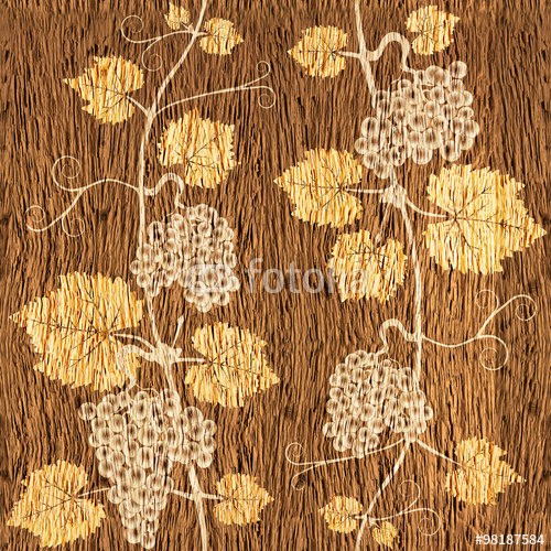 Leaves Seamless Background Interior Design Wallpaper Walnut Wood