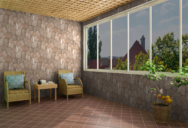 Castle Wall Brick Stone Textured Wallpaper Kitchen Living Room