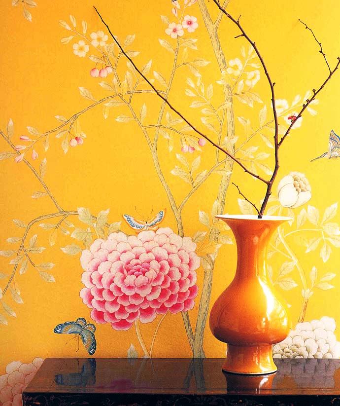 CHINESE NEW YEAR hand painted asian inspired designer wallpaper 690x823