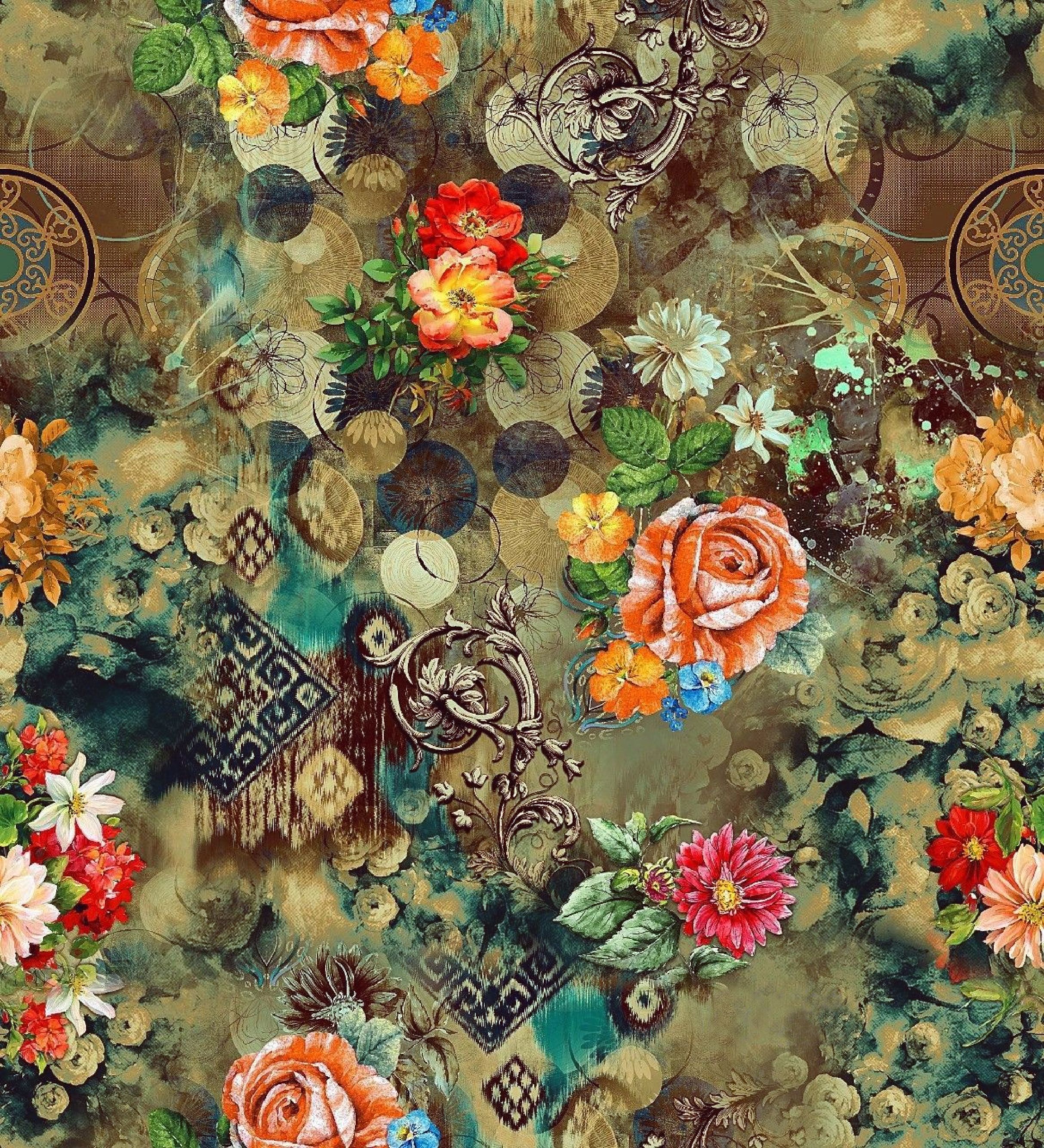 Collage Art Floral Wallpapers on