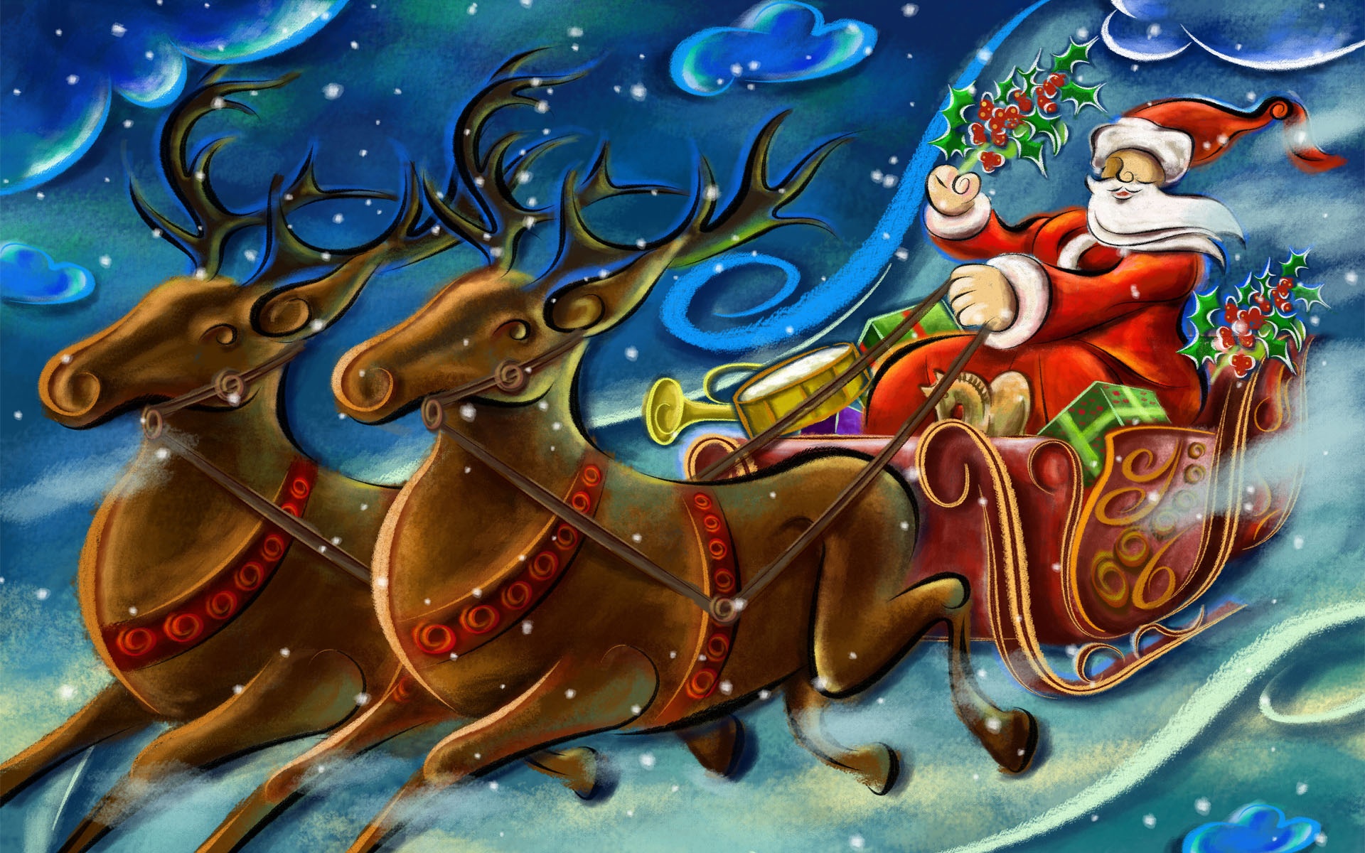 Santa Clause Creative Art Work Wallpaper In Jpg Format For