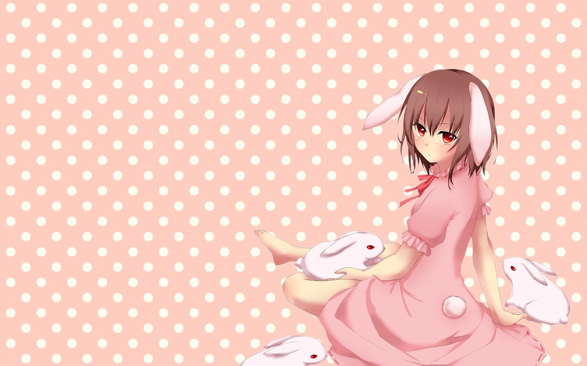 Illustration Anime Girls Bunny Ears Touhou