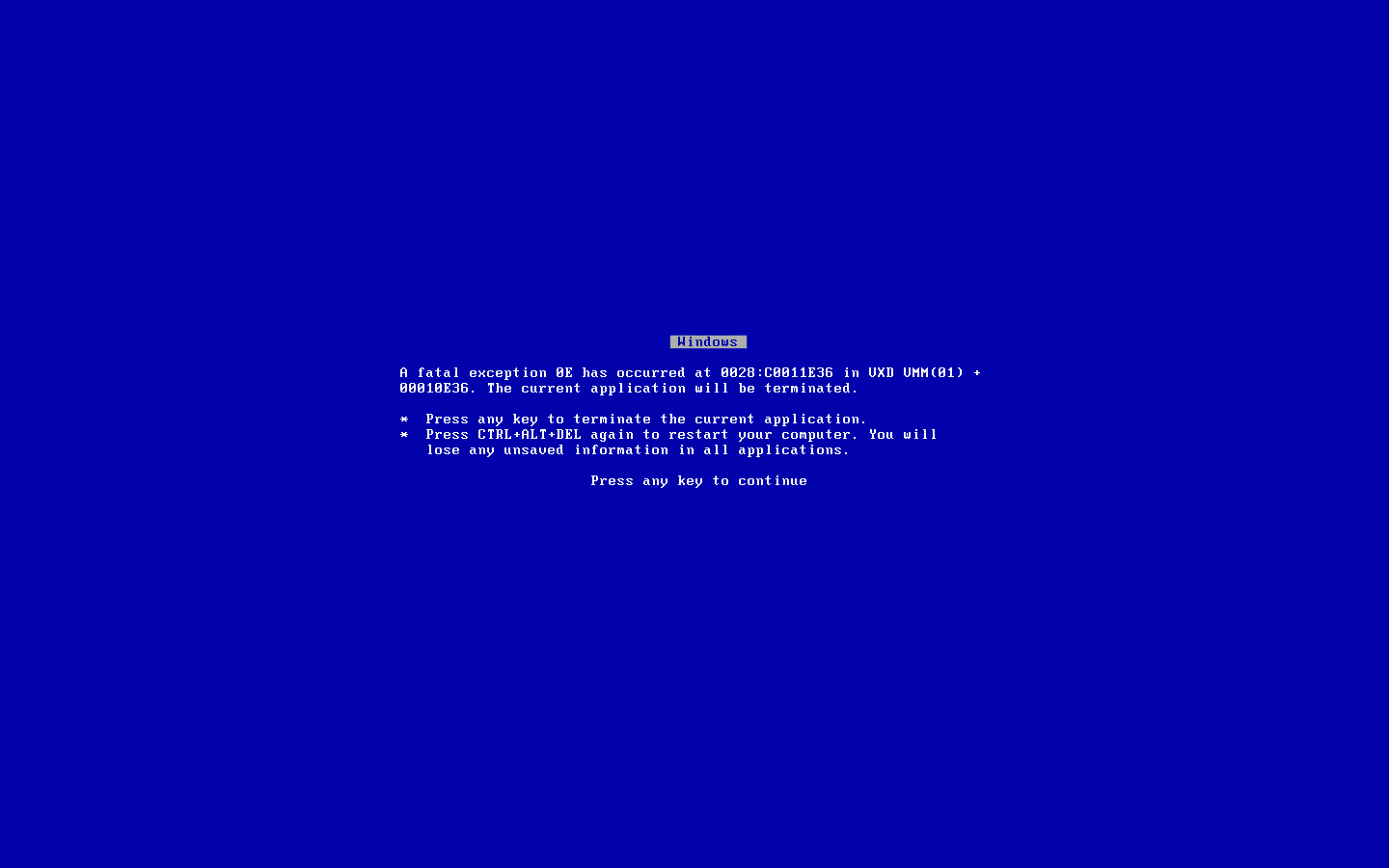 Blue Screen Of Death Background