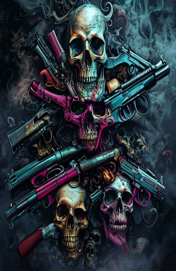 Skulls And Guns Wallpaper