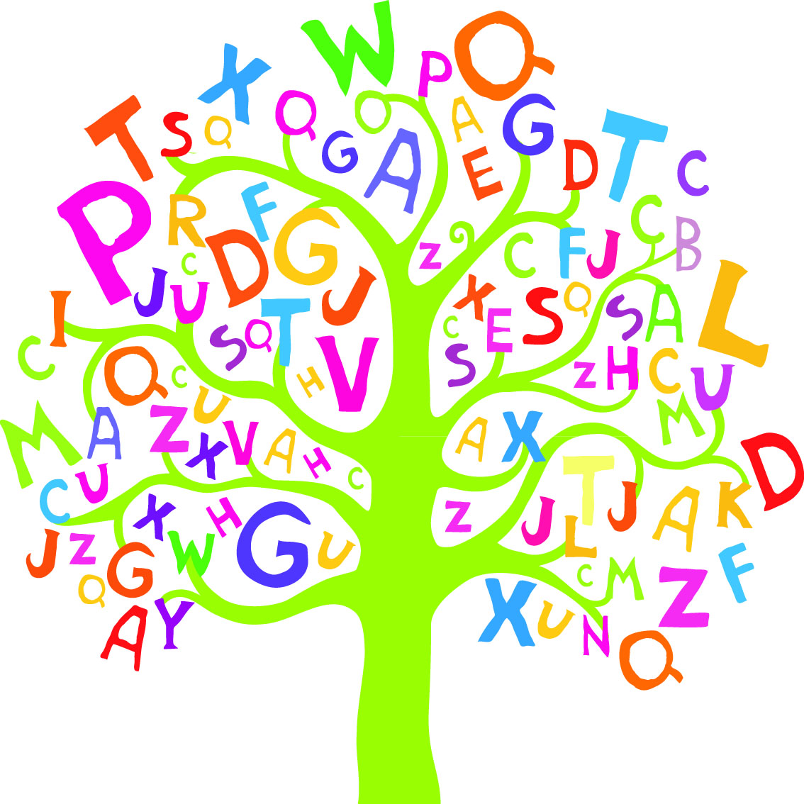 Alphabet Tree Mural Wallpaper