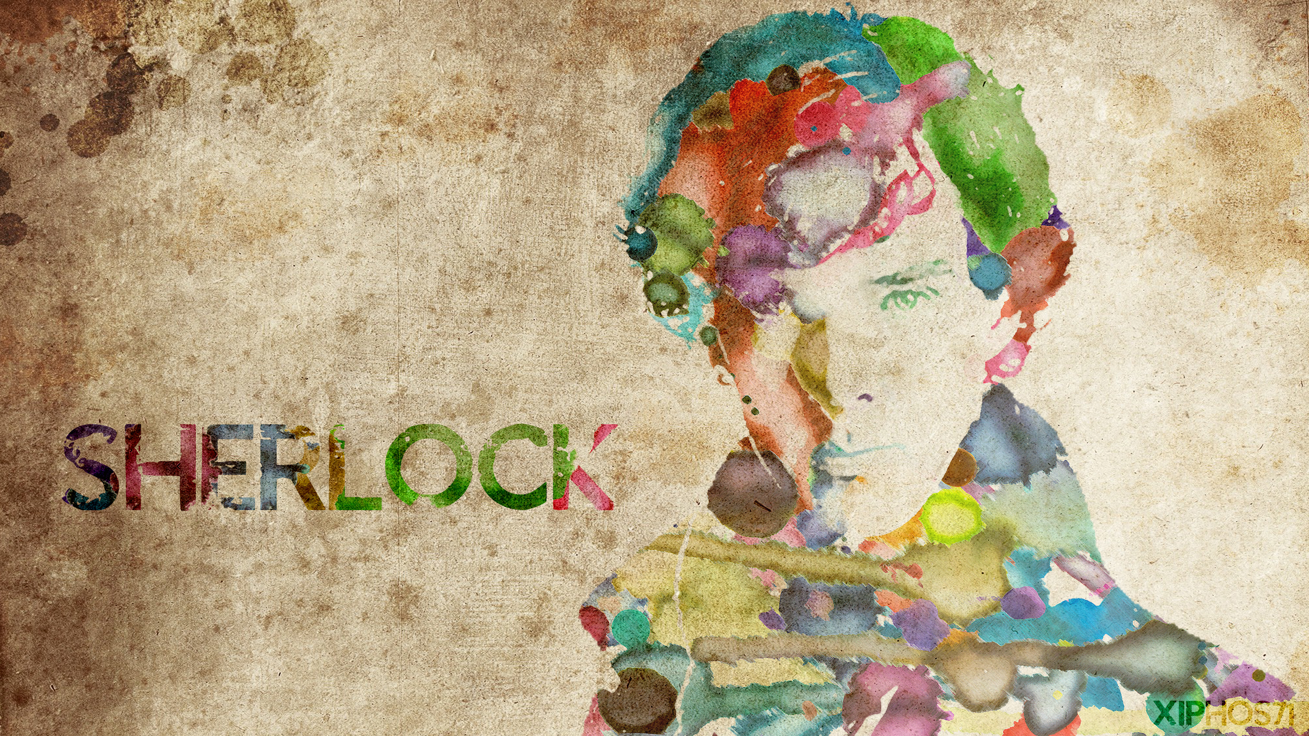Sherlock Wallpaper Desktop Art Watercolor