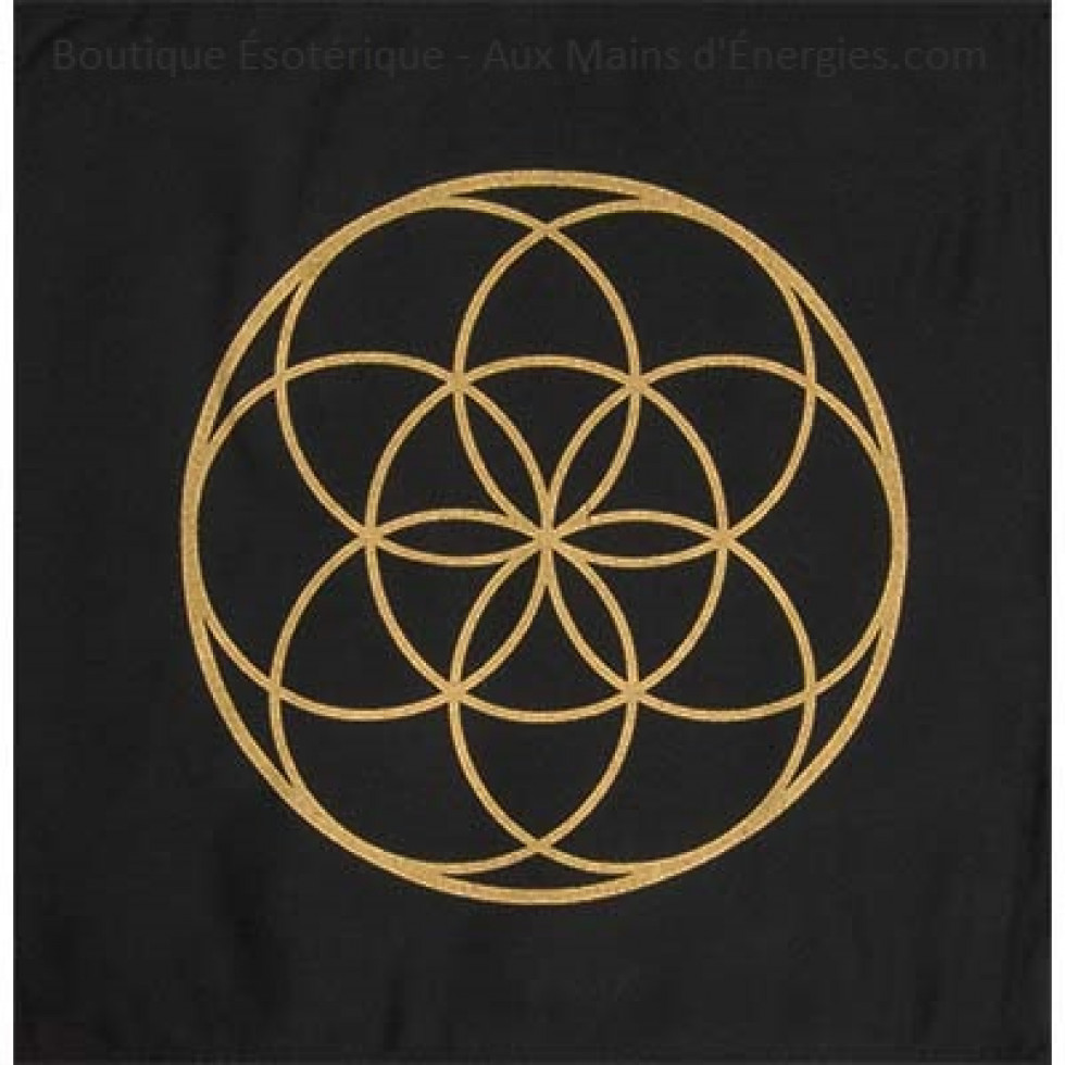 Cotton Tapy Gold And Black Seed Life Pentacle