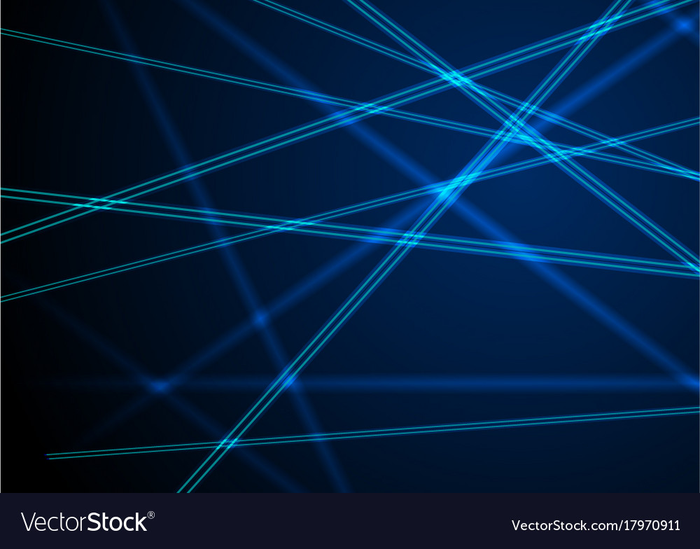 Blue Neon Laser Beams Lines Abstract Background Vector Image