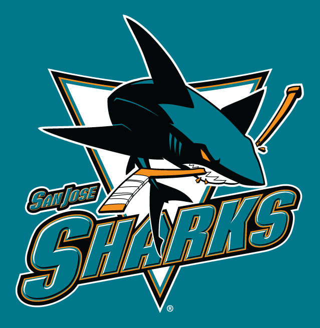 San Jose Sharks Alternate Logo Full Body Shark Chomping Stick