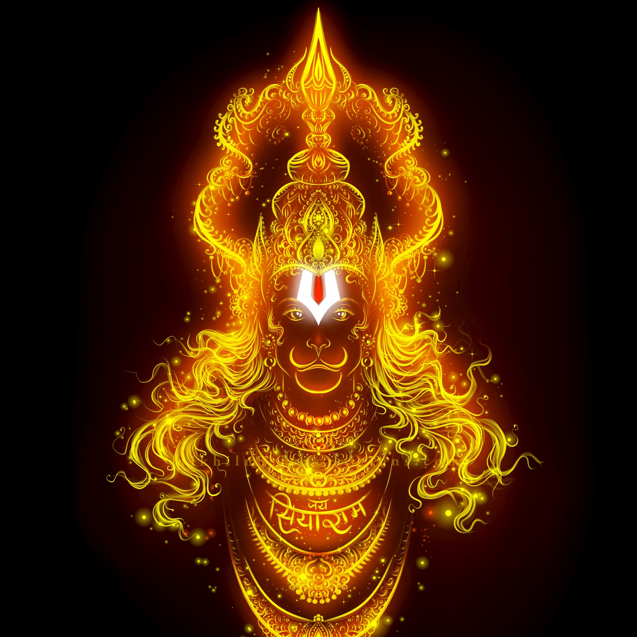 Lord Hanuman Wallpaper 4k Glowing Bajrangbali Hindu God