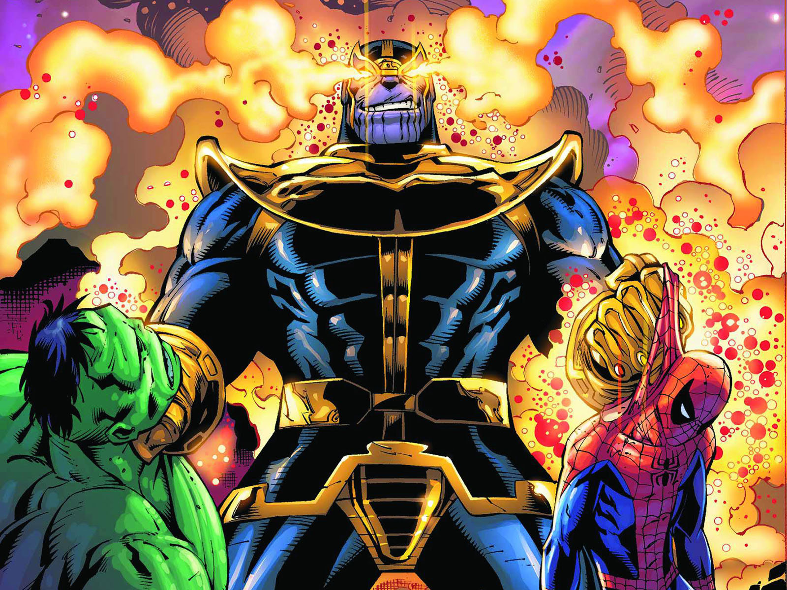 Thanos vs hulk and spiderman Super Villain Wallpaper Mac Heat