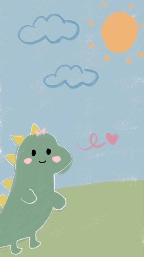 Cartoon Dinosaur Phone Wallpaper