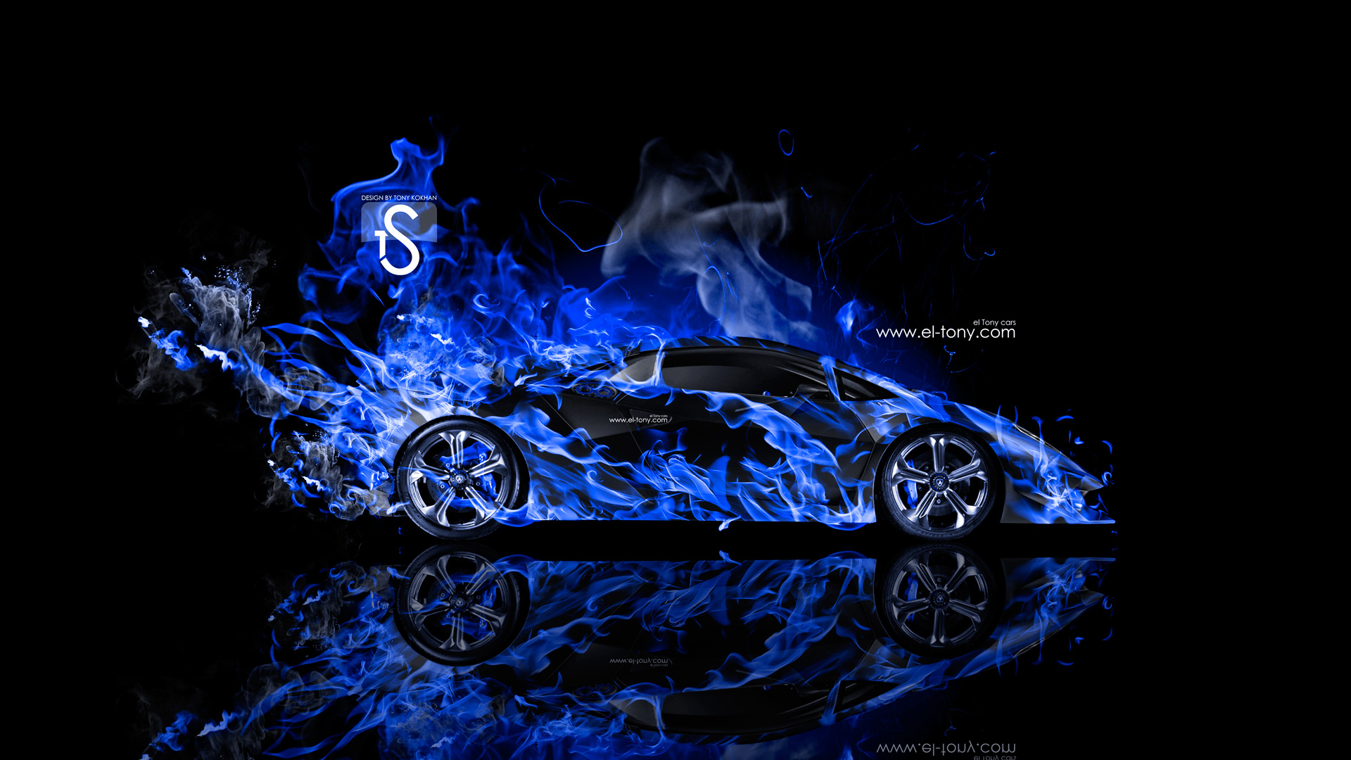 Black And Blue Lamborghini Wallpaper HD
