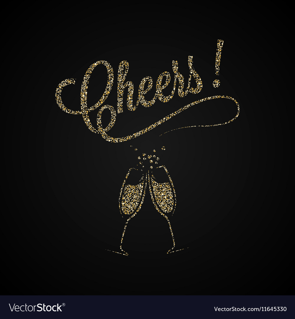 Cheers Vintage Gold Champagne Background Vector Image