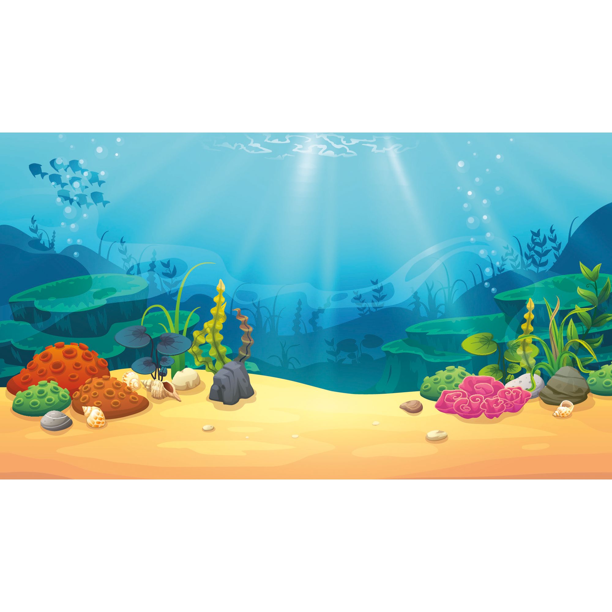 Top Fin Coral Treasure Reversible Aquarium Background Fish