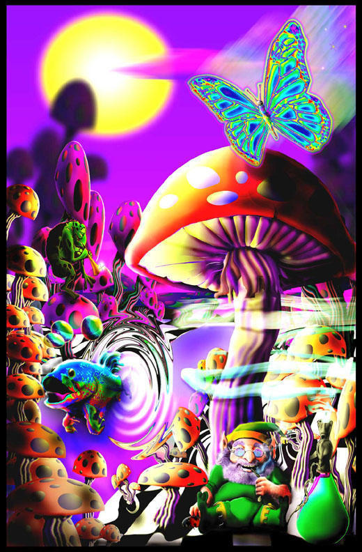 trippy mushroom wallpaper