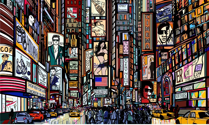 Times Square Wall Mural New York Wallpaper Ink