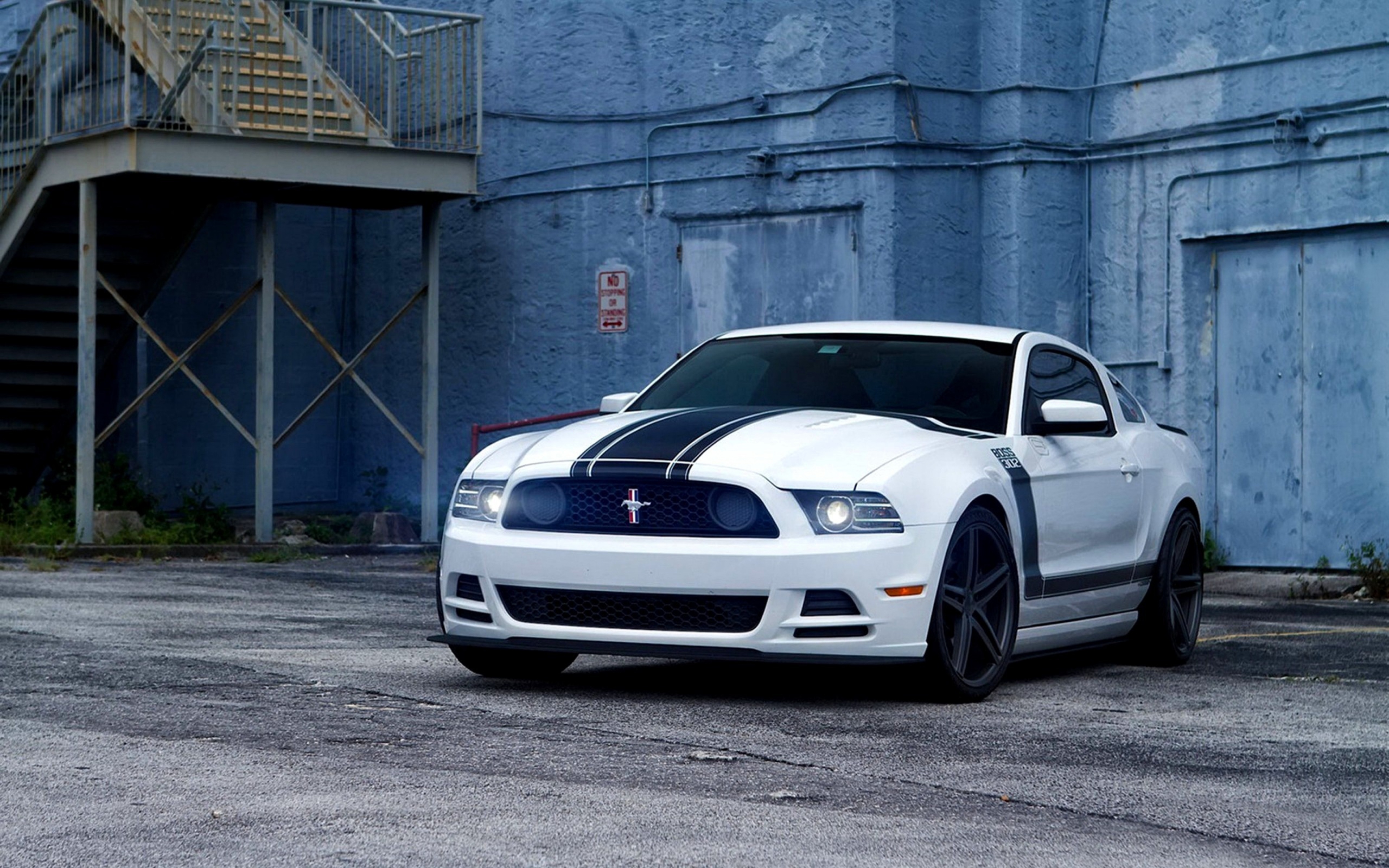 Wallpaper Ford Mustang Muscle Car Boss White Style