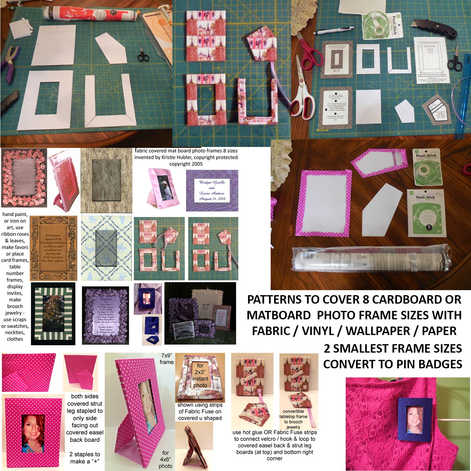 Pattern To Cover Cardboard Or Mat Board Photo Frame