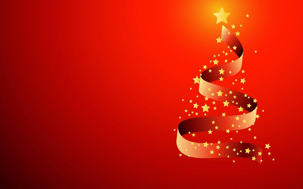 Christmas Tree Ribbon Star Wallpaper