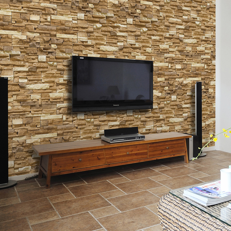 Style Brick Pattern Wallpaper Mural For TV Background Living Room