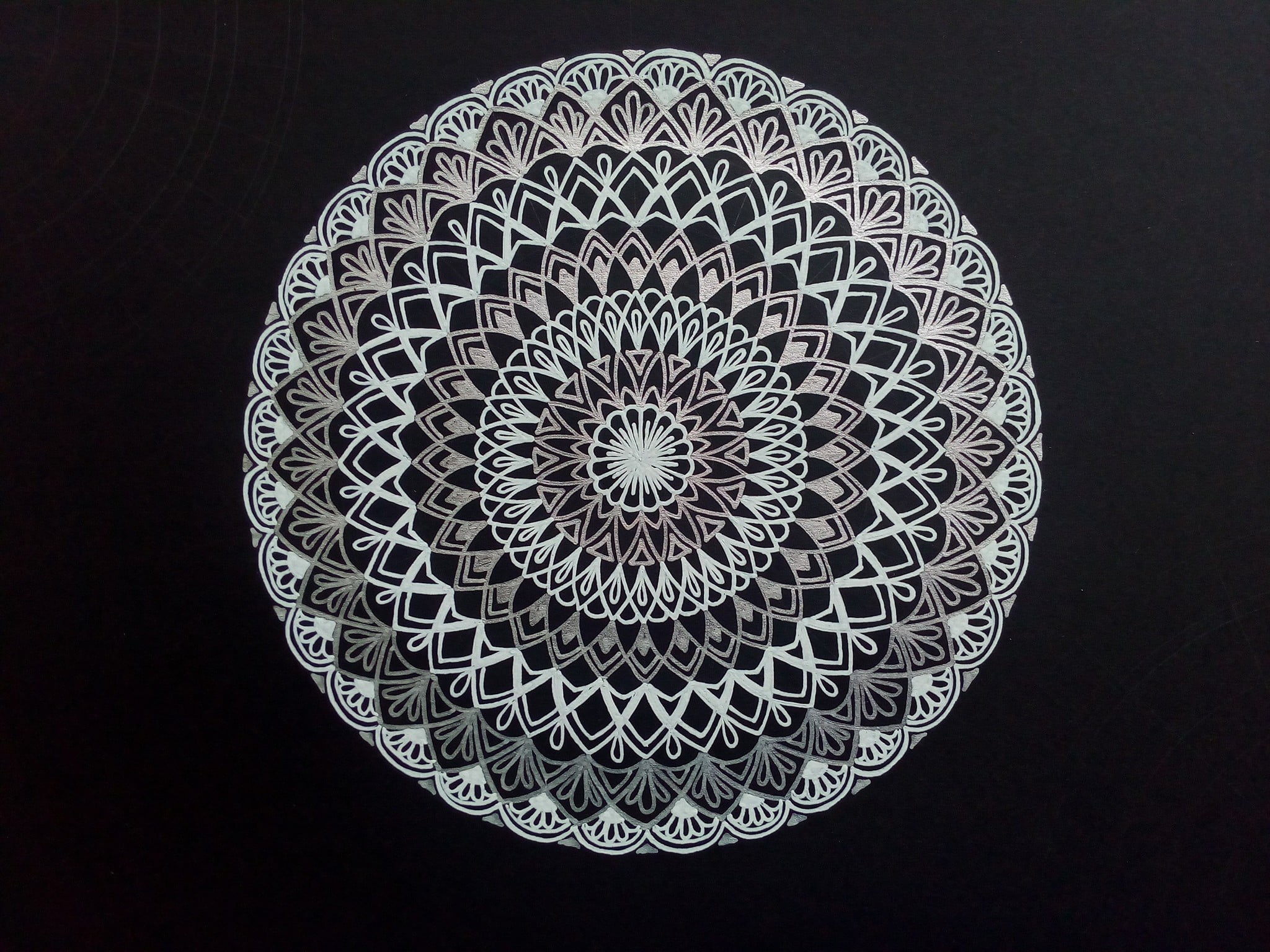 White And Black Floral Illustration Mandala Artwork HD Wallpaper