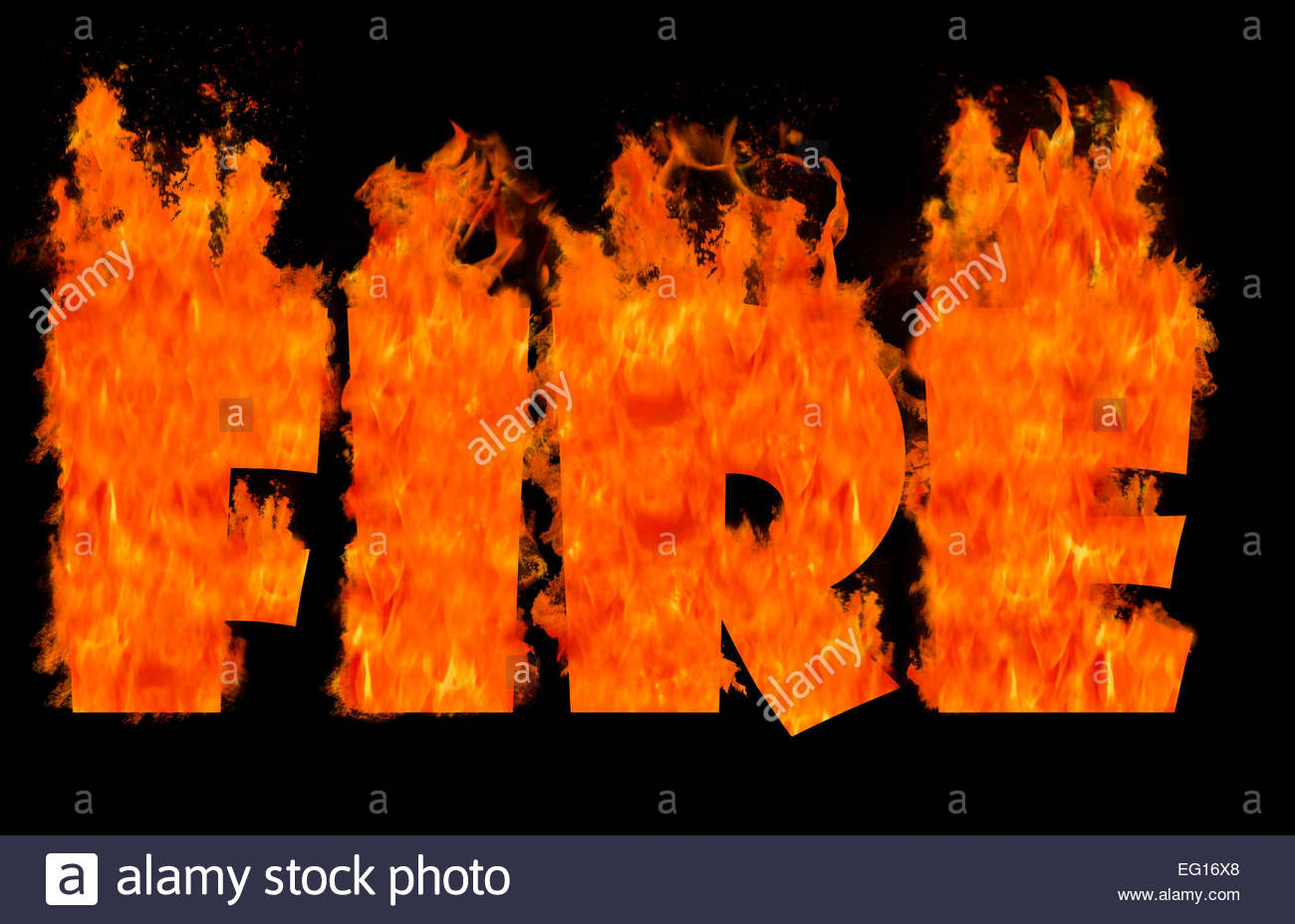Concept Image Of Flaming Words Hot Burn Fire On Plain Background