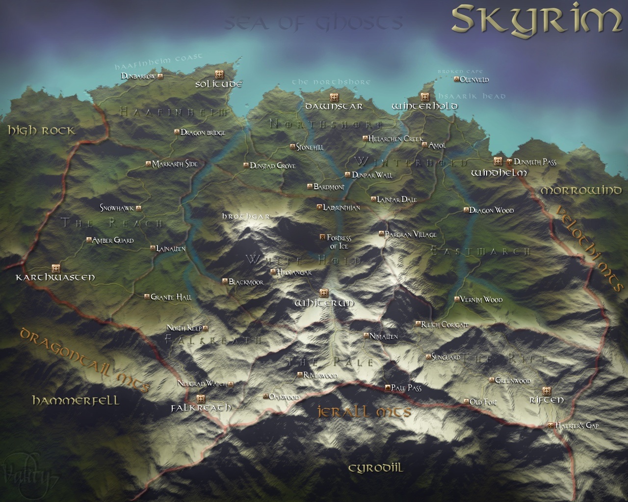 Skyrim Map Over Different Maps Of To Out