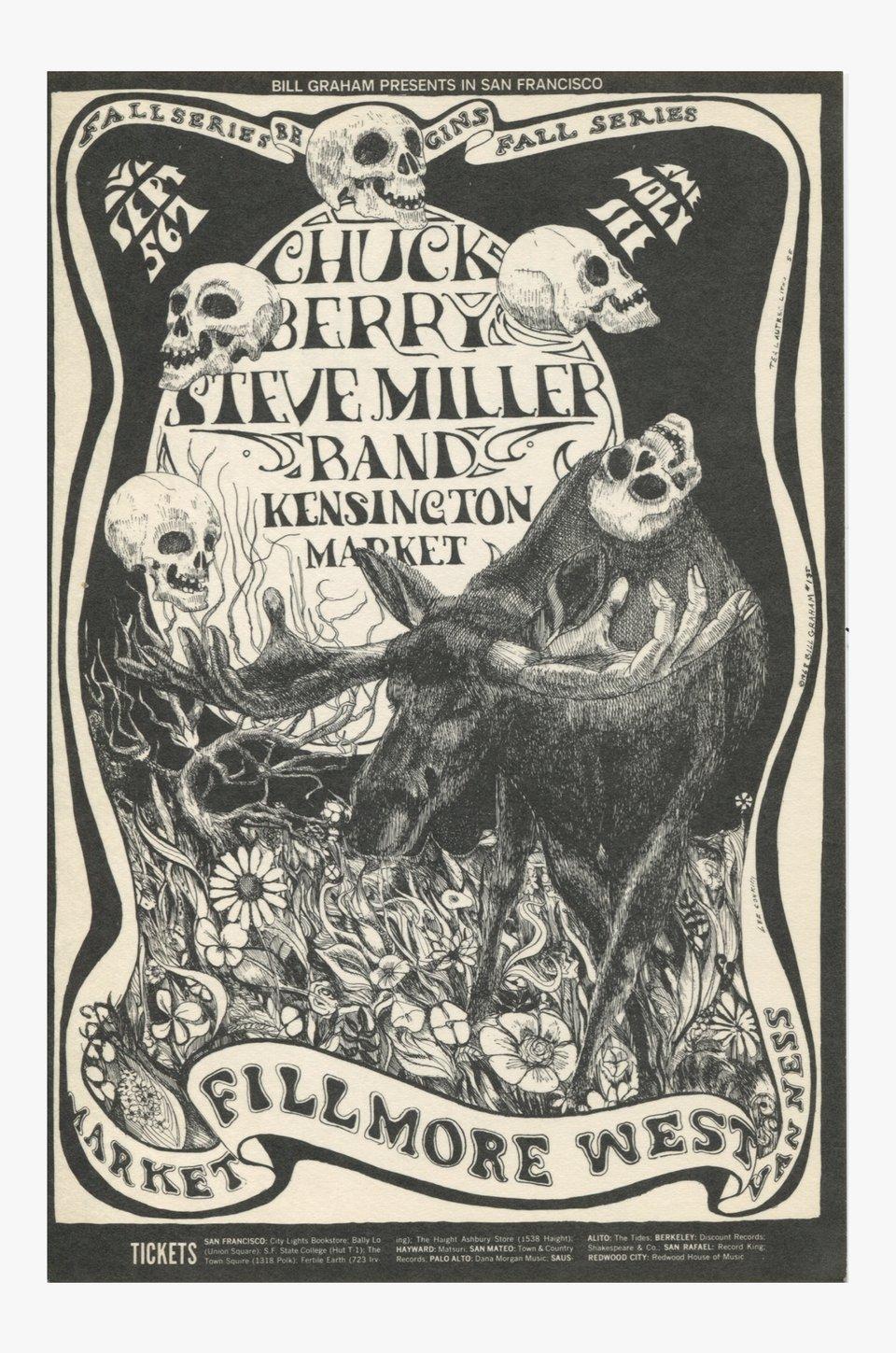 Vintage poster Chuck Berry Kensington Market Steve Miller Band