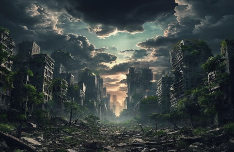 Destroyed City Background
