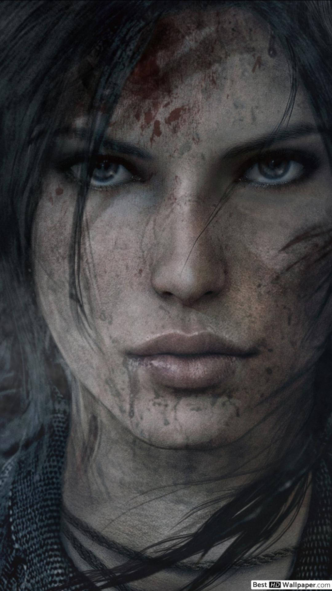 Wounded Face Tomb Raider iPhone Wallpaper
