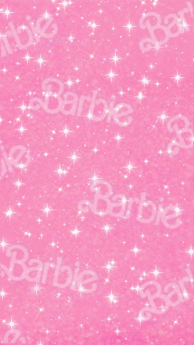 Glitter Barbie In Phone Wallpaper Pink