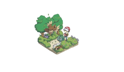 Pokemon Landscapes Trees Forest Bulbasaur Artwork Bushes