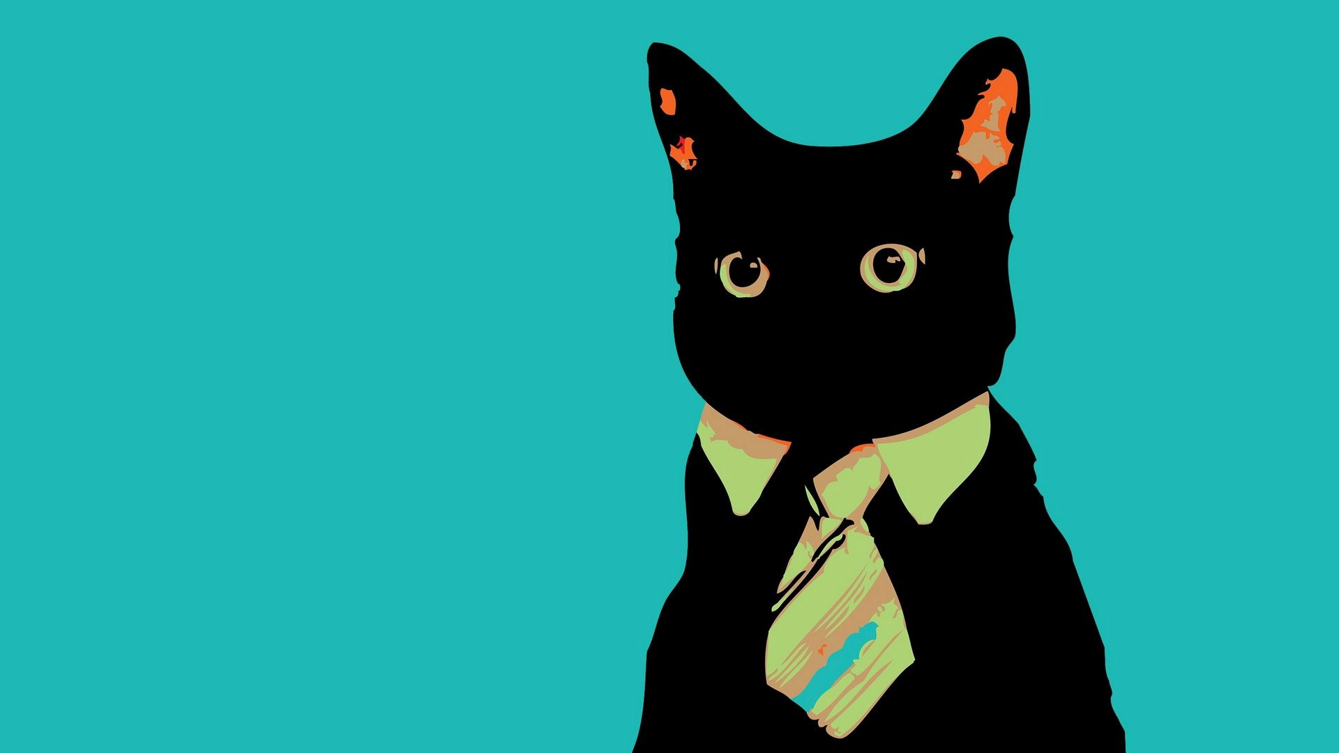 Black Cat Art HD Desktop Background Wallpaper