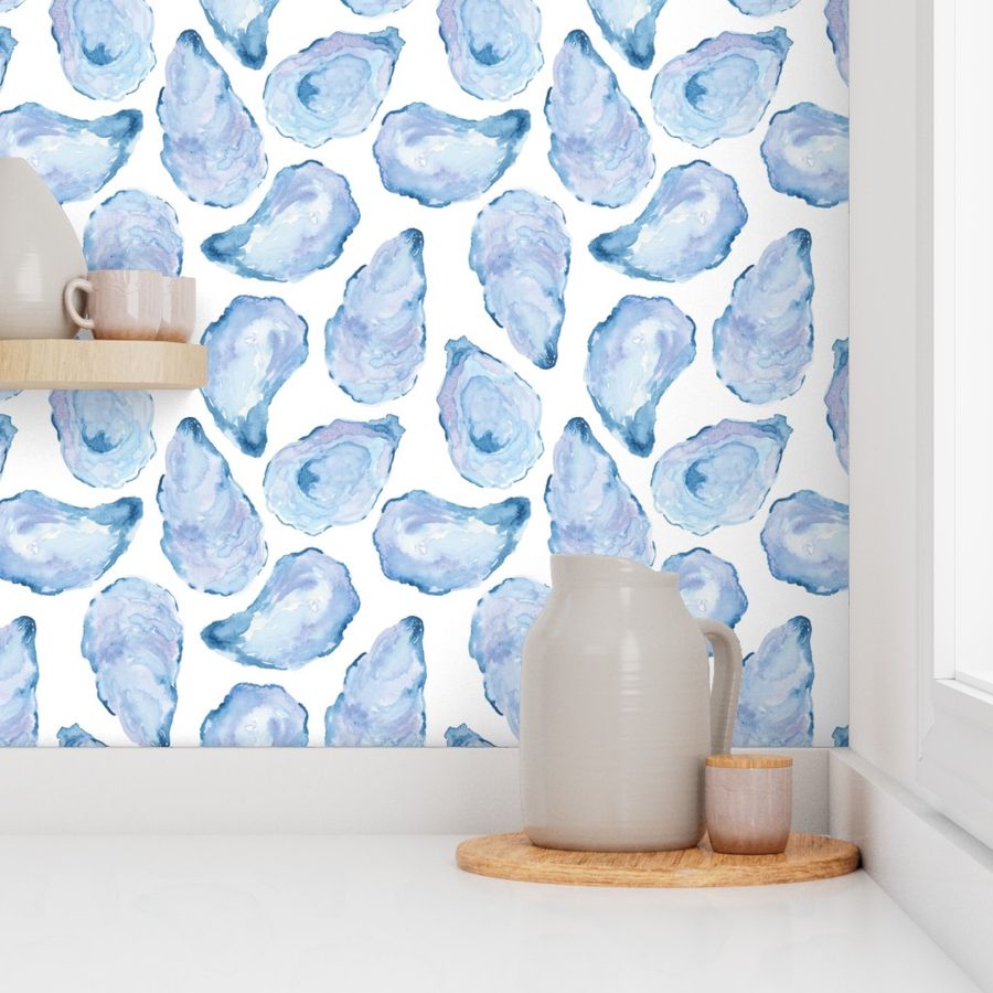 Watercolor Mussel Shells Wallpaper