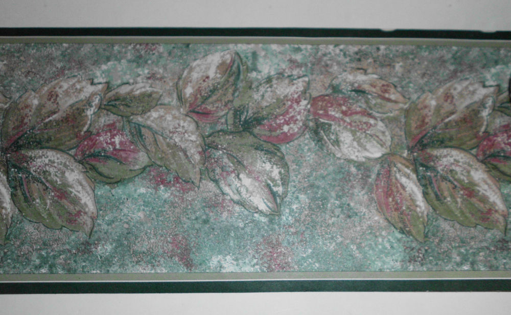 Sunworthy Decorative Wallpaper Border Mauve Green Floral Pattern 1000x616