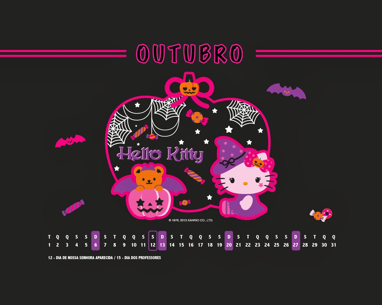 Hello Kitty Halloween wallpaper orange by Kirakiradolls on DeviantArt