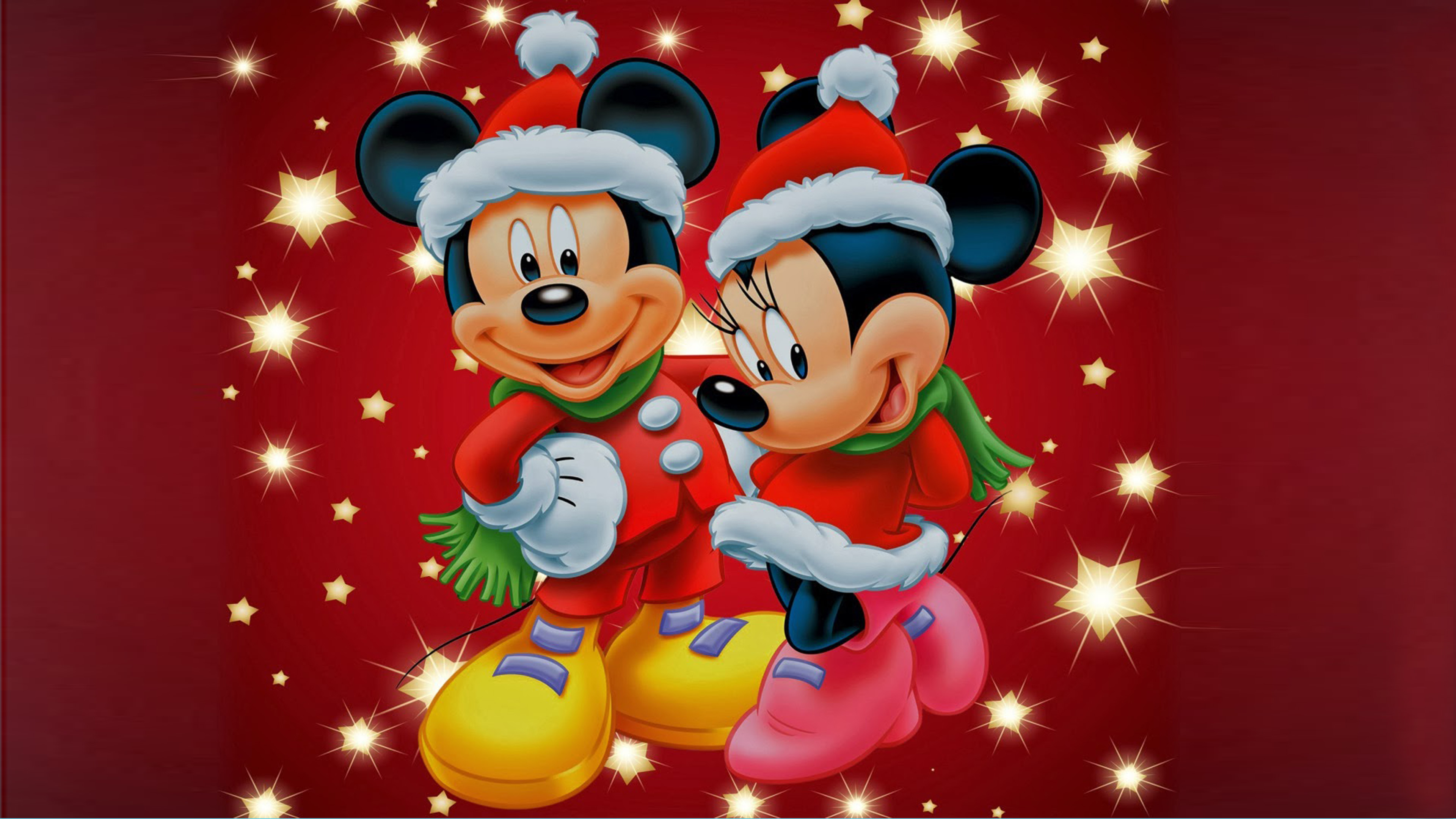 Mickey And Minnie Mouse Christmas Theme Desktop Wallpaper Hd For 3840x2160